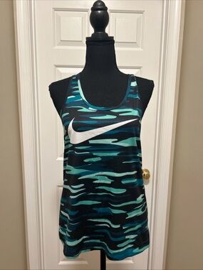 Nike Teal and Aqua Racerback Dri-FIT Tank